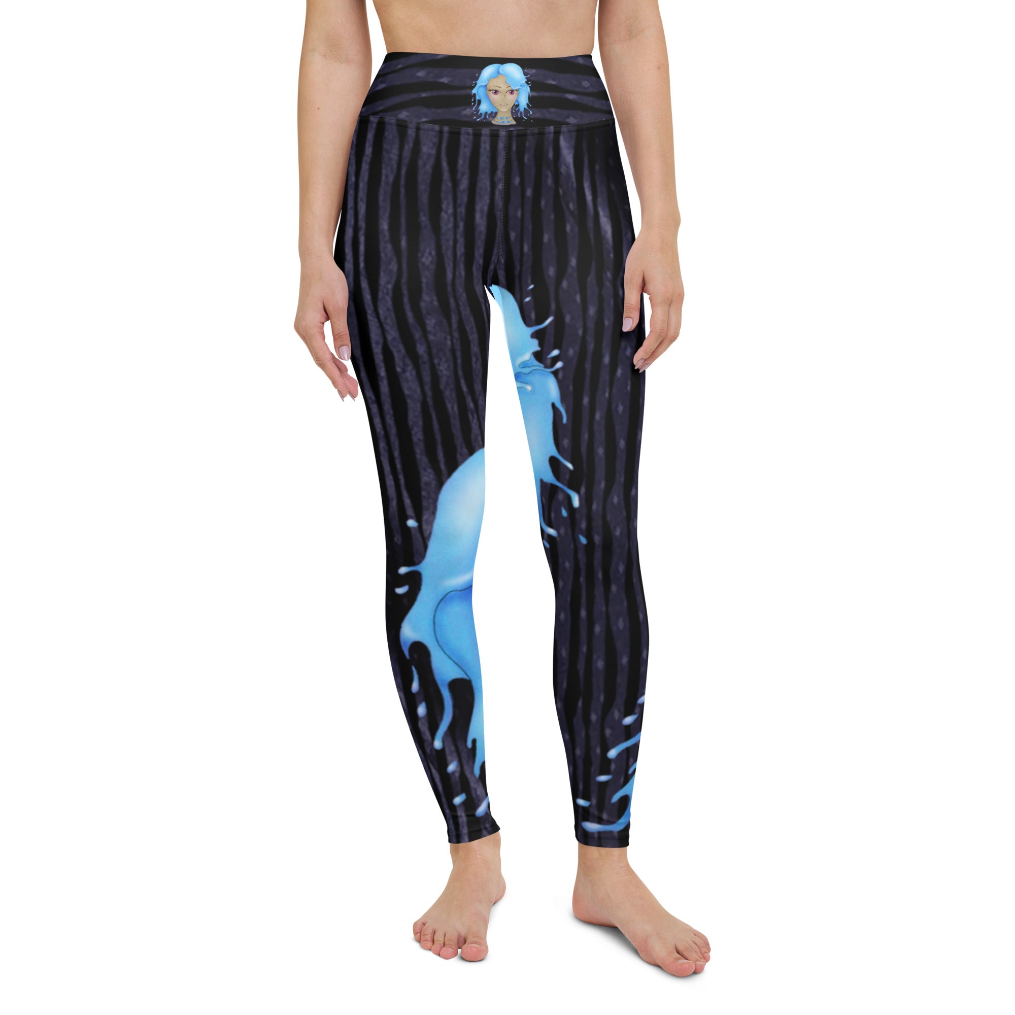 Workout Leggings. Zodiac Art Gym Activewear or Yoga Pants. "Cosmic Aqua" by WickedYo.
